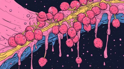 Aufkleber - Berry Jam on a Dark Surface