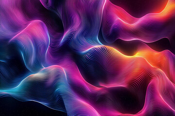 Poster - Purple and pink abstract waves create a dynamic visual