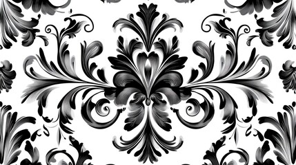 Poster - Black and white decorative pattern illustration