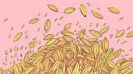 Aufkleber - Caraway Seeds on Light Background