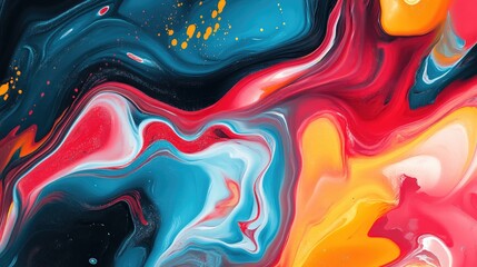 Aufkleber - Abstract swirling background featuring liquid paint texture in an expressionist style Creative marble inspired backdrop with modern fluid elements and surreal psychedelic patterns