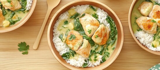 Aufkleber - Chicken With Rice And Spinach