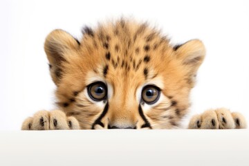 Poster - Cheetah wildlife peeking animal.