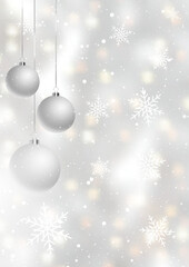 Wall Mural - Christmas background with hanging baubles 