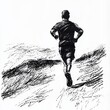 © Espresso - A determined male runner in motion, emphasizing speed and perseverance as he heads into the distance.