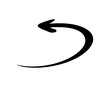 © Iaroslav - Black half round arrow pointing left following a curved path. 180 degree turn