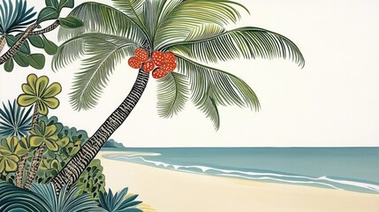Aufkleber - Coconut Tree by Beach During Summer