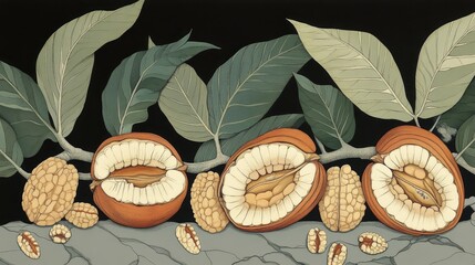 Poster - Close Up of Abundant Ripe Walnuts