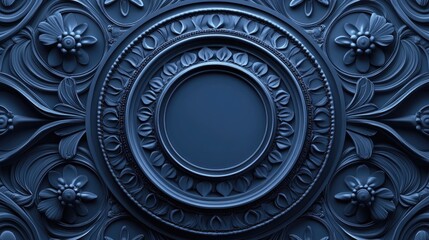 Poster - 3D circular mural wall art design for home interiors featuring classic decorative elements in a vector illustration style 3D rendering for striking wallpaper backgrounds