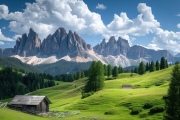 Canvas Print - Italy architecture landscape grassland.