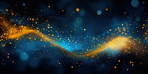 Wall Mural - Abstract Blue and Gold Sparkle Background