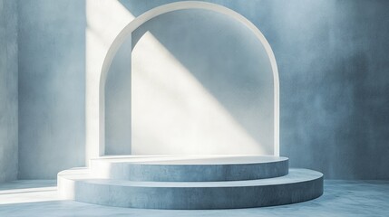 Aufkleber - 3D rendering of a premium exhibition background with a mock up podium for product presentations
