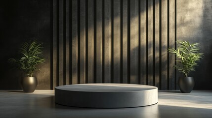 Aufkleber - 3D rendering of a premium exhibition background with a mock up podium for product presentations