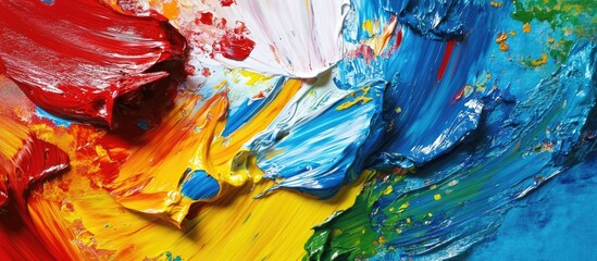 Aufkleber - Abstract Brush Strokes On Canvas With Oil Paints