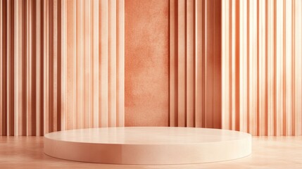 Aufkleber - 3D rendered illustration of an abstract pedestal background showcasing a mockup for product display and decorative wallpaper