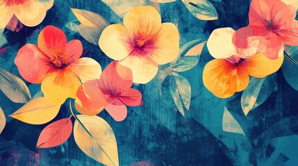 Poster - Abstract floral mural art featuring a wallpaper design