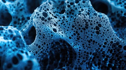 Aufkleber - Abstract Technology Background Wallpaper In Blue Artificial Intelligence Neural Network Macro View Deep Learning Digital Glowy Lace Texture