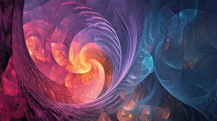 Aufkleber - Abstract digital fractal fantasy design backdrop