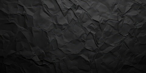 Poster - Crumpled Black Paper Texture Background