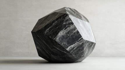 Poster - Abstract 3D Textured Object with Geometric Marble Stone Shape