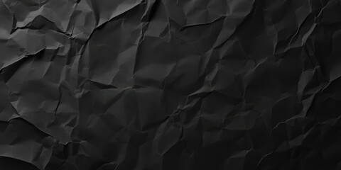 Poster - Crumpled Black Paper Texture Background