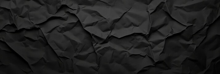 Poster - Textured Black Crumpled Paper Background