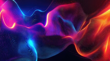 Poster - Abstract Multicolored Background With Glowing Neon Lines And Shapes Laser Beams Creative Design Element For Banners Wallpapers Posters And Book Covers