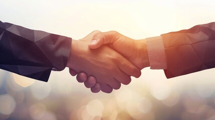 Aufkleber - Two people shaking hands in a business setting