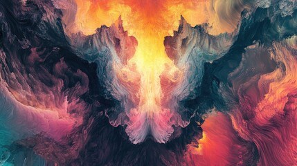 Fototapete - Abstract Fractal Design Pattern with Rendered Artwork Texture
