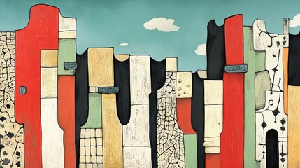 Aufkleber - Colored Cement Stone Wall