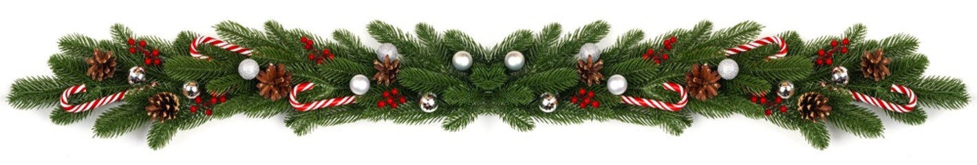 Wall Mural - Christmas fir banner in a row