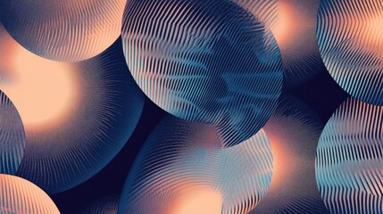 Aufkleber - Abstract fantasy striped halftone with thin line circular shapes creating a seamless geometric pattern Artistic mosaic tile backdrop
