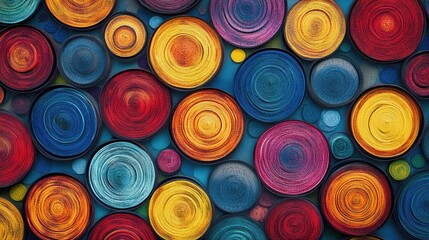 Aufkleber - Colorful striped laser circles create artistic expressions with diverse meanings ideal for use as wallpaper smartphone screens or decorative elements