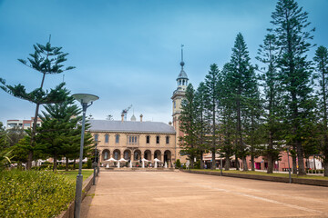 The photo was taken in Newcastle and shows a street view of the city center