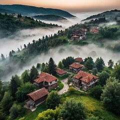 A Natural Wonder in Cities Villages and Wilderness Fog in Nature Cities and Village Life