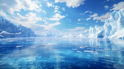 Aufkleber - A beautiful blue ocean with a few clouds in the sky