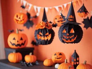 Poster - DIY Halloween Decorations with Paper Crafting for Kids