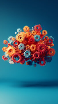 The concept of engineer education, gears and cogs composition isometric 3D vector illustration, studying science at university, and learning engineering.