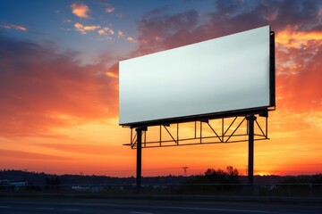 Wall Mural - Billboard sign sunset sky advertisement.