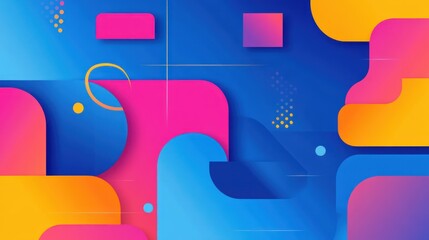 Wall Mural - abstract colorful design featuring geometric shapes and gradients in vibrant hues.