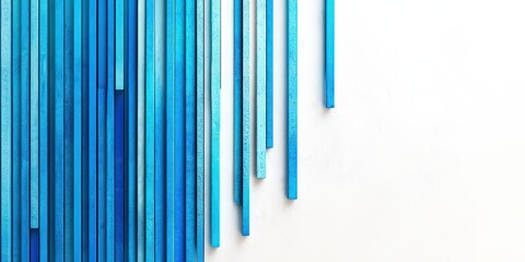 Poster - vertical blue stripes on white background