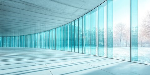Poster - modern glass architecture in bright natural light