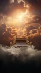 Canvas Print - The podium floats amidst the clouds architecture staircase outdoors.