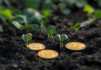 Golden Coins and Growing Plants