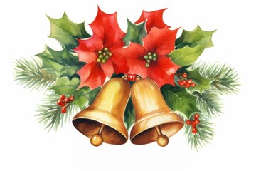 Sticker - Christmas Bell plant bell white background.