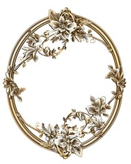 Poster - Exquisite Ornate Gold Frame with Intricate Floral Designs for Vintage Portraits