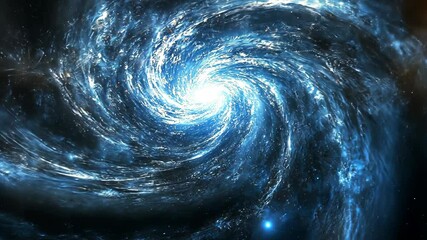 Wall Mural - A swirling blue galaxy with a bright white center