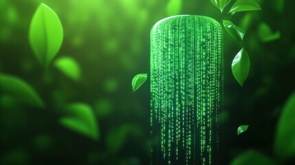 Leinwandbilder - The Intersection of Nature and Technology A Digital Green Future