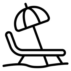 Sticker - Beach Chair Vector Design Icon Style