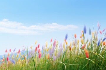 Poster - Grass backgrounds landscape outdoors.